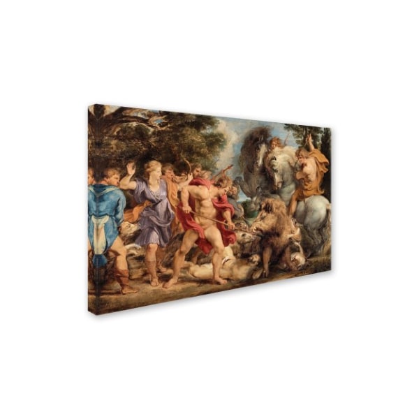 Peter Paul Rubens 'The Calydonian Boar Hunt' Canvas Art,30x47